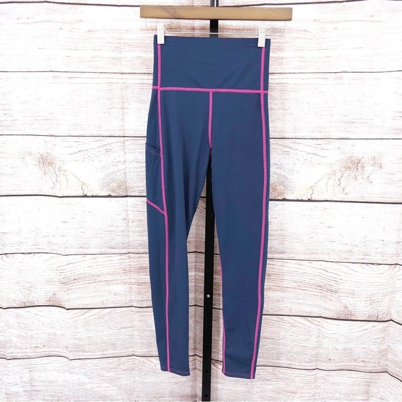 Miraclesuit Blue and Pink Tummy-Control Performance 7/8 Leggings Size S - Picture 3 of 7